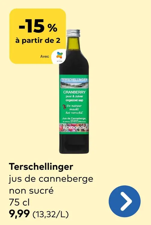 Offre: Jus de canneberge non sucré
