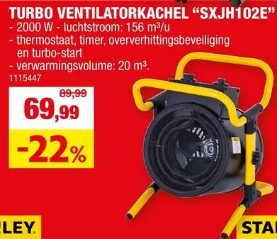 Promotie: Turbo ventilatorkachel "SXJH102E"