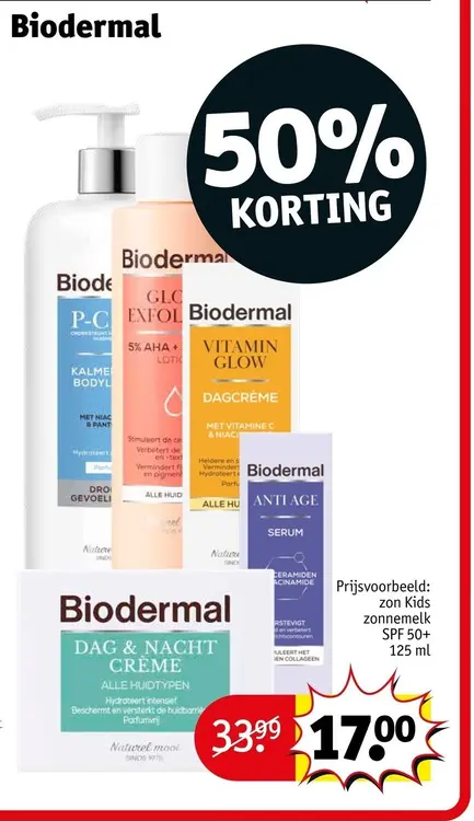 Aanbieding: Biodermal zon Kids zonnemelk SPF 50+