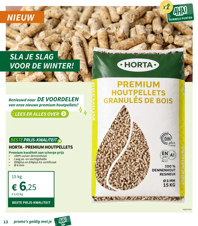 Promotie: Houtpellets 15 kg
