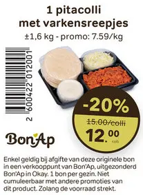 Promotie: pitacolli met varkensreepjes