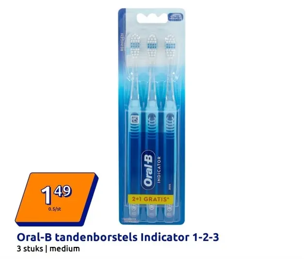 Aanbieding: tandenborstels Indicator 1-2-3