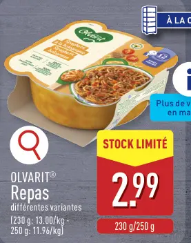 Offre: OLVARIT® Repas