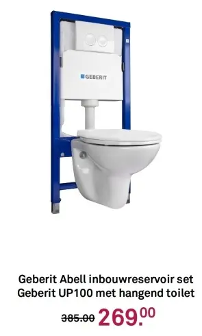 Aanbieding: Abell inbouwreservoir set Geberit UP100 met hangend toilet