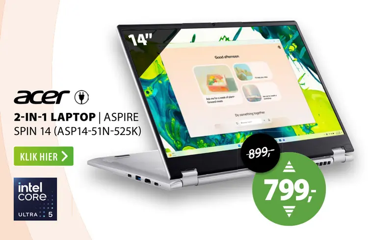 Aanbieding: Acer 2-in-1 laptop | aspire spin 14