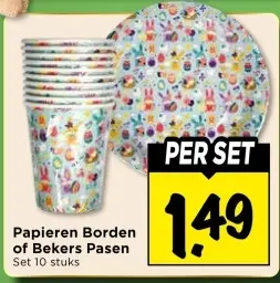 Aanbieding: Papieren Borden of Bekers Pasen
