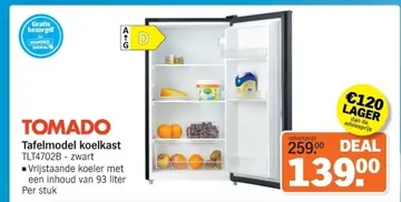 Aanbieding: TOMADO Tafelmodel koelkast