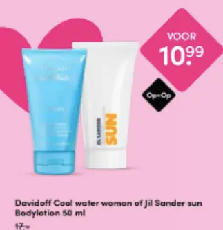 Aanbieding: Cool water woman of Jil Sander sun Bodylotion