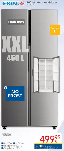 Offre: Réfrigérateur Américain