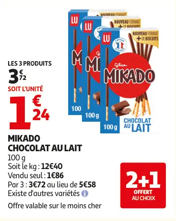 Promotie: Mikado chocolat au lait