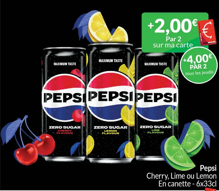 Offre: Pepsi Cherry, Lime ou Lemon