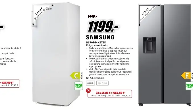 Offre: Frigo américain
