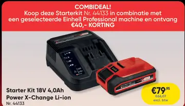 Aanbieding: Starter Kit 18V 4,0Ah Power X-Change Li-ion