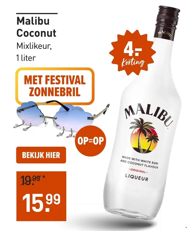 Aanbieding: Malibu Coconut Mixlikeur