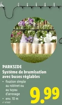 Offre: Système de brumisation avec buses réglables