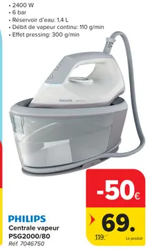 Offre: Centrale vapeur PSG2000/80