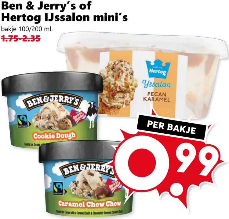 Aanbieding: Ben & Jerry's of Hertog IJssalon mini's