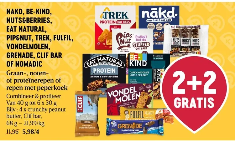 Promotie: Graan-, noten- of proteïnerepen of repen met peperkoek