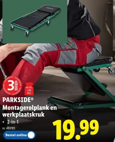 Promotie: Montagerolplank en werkplaatskruk