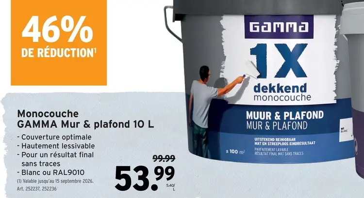 Offre: Monocouche GAMMA Mur & plafond