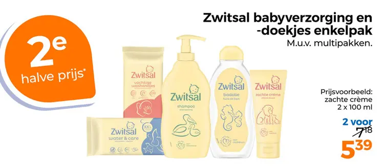 Aanbieding: Zwitsal babyverzorging en -doekjes enkelpak