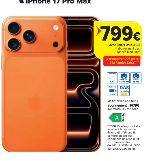 Offre: iPhone 17 Pro Max