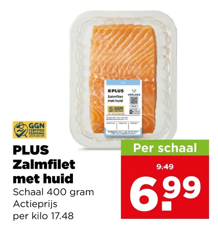 Aanbieding: Zalmfilet met huid