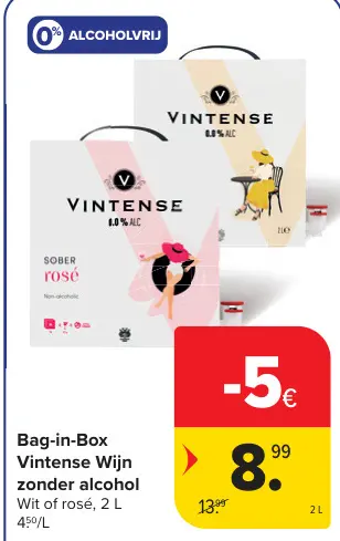 Promotie: Bag-in-Box Vintense Wijn zonder alcohol