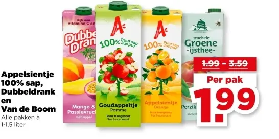 Aanbieding: Appelsientje 100% sap, Dubbeldrank en Van de Boom