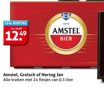Aanbieding: Amstel, Grolsch of Hertog Jan