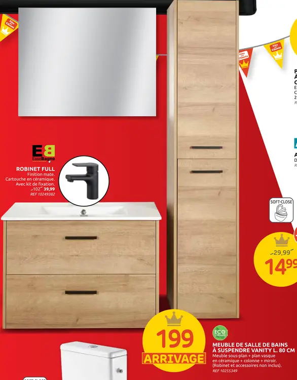 Offre: Meuble de salle de bains à suspendre vanity 