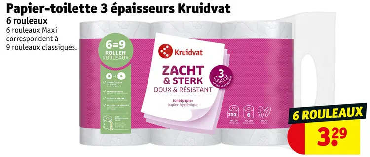 Offre: Papier-toilette 3 épaisseurs