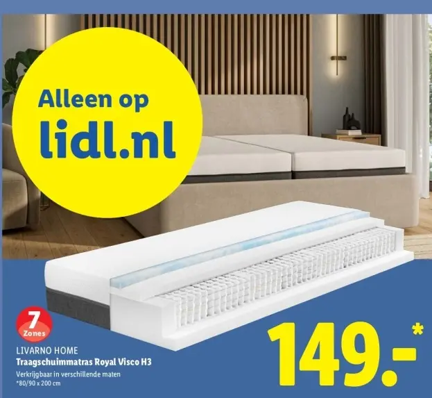 Aanbieding: Traagschuimmatras Royal Visco H3