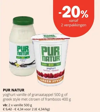 Aanbieding: PUR NATUR yoghurt