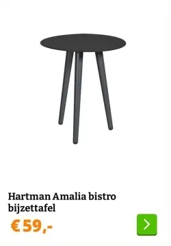 Aanbieding: Hartman Amalia bistro bijzettafel