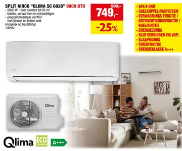 Aanbieding: Qlima SC 6026 airco/verwarming 9000 BTU