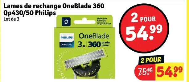 Offre: Lames de rechange OneBlade 360