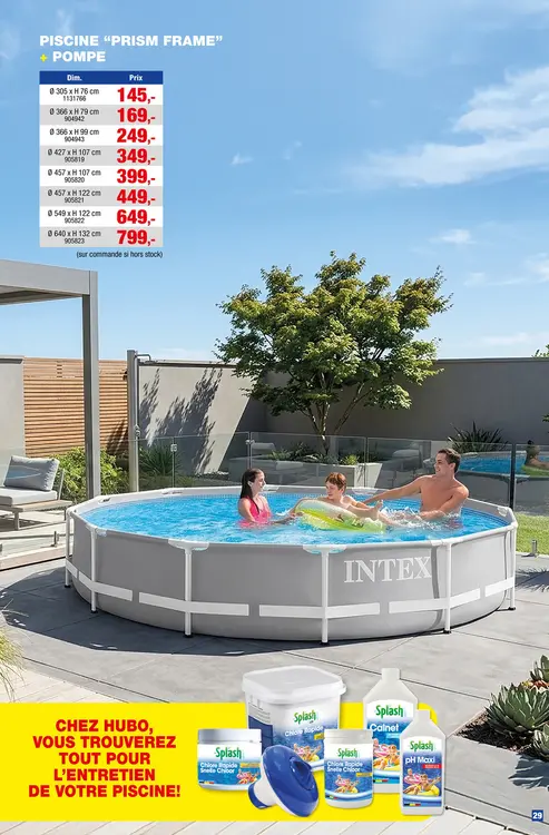 Offre: Intex Prism Frame piscine tubulaire 366x76 cm + filtre à cartouche