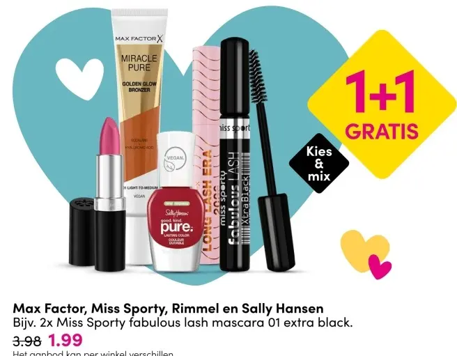 Aanbieding: Max Factor, Miss Sporty, Rimmel en Sally Hansen