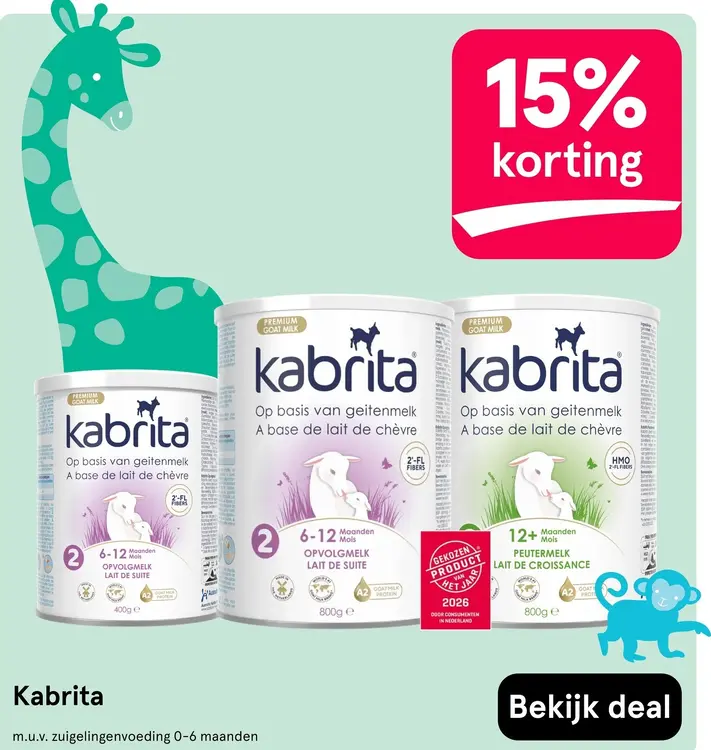 Aanbieding: Kabrita Opvolgmelk en peutermelk