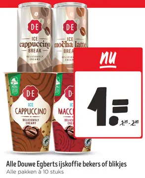 Aanbieding: Alle Douwe Egberts ijskoffie bekers of blikjes