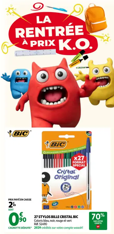 Promotie: Stylos bille cristal