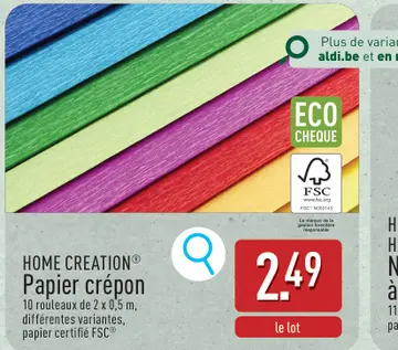 Offre: Papier crépon