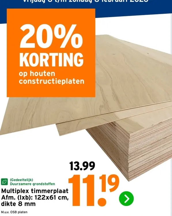 Aanbieding: Multiplex timmerplaat