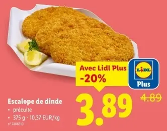 Offre: Escalope de dinde