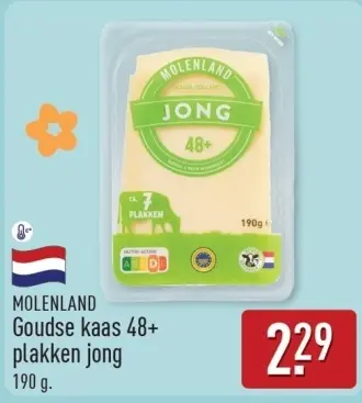 Aanbieding: Goudse kaas 48+ plakken jong