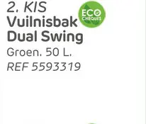 Aanbieding: Kis dual swing vuilnisbak eco groen 50l
