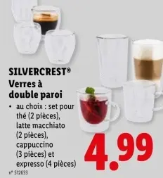 Offre: Verres à double paroi