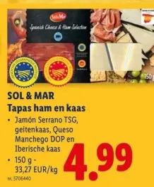 Promotie: Tapas ham en kaas