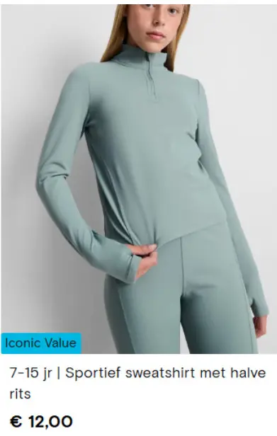 Aanbieding: Sportief sweatshirt met halve rits